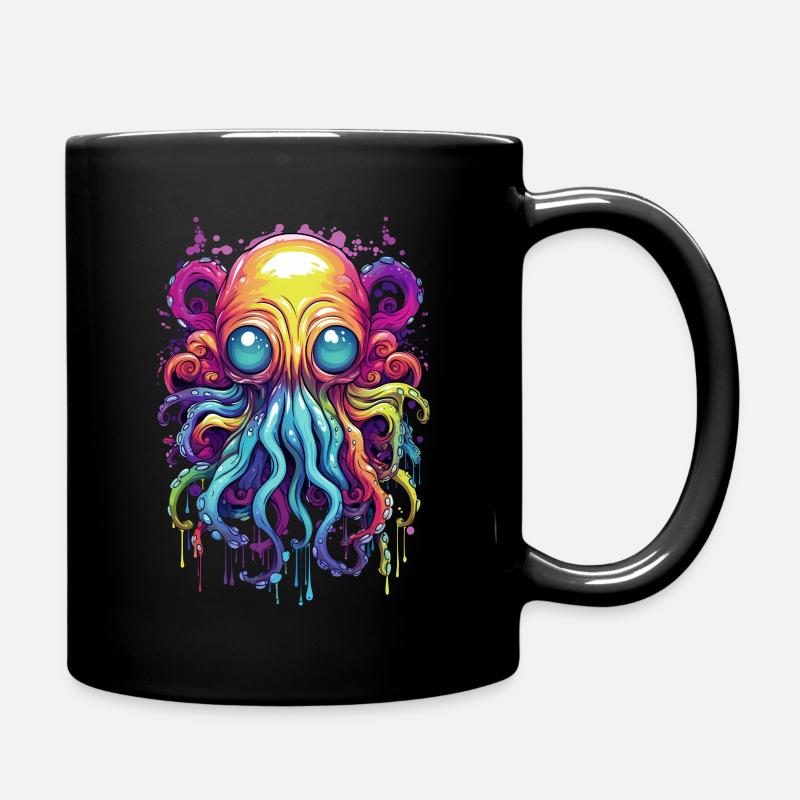 Tintenfisch Oktopus - Tasse einfarbig - Schwarz