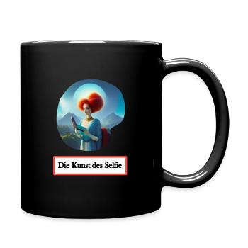 Die Kunst des Selfie social media - Tasse einfarbig - Schwarz - Rechts