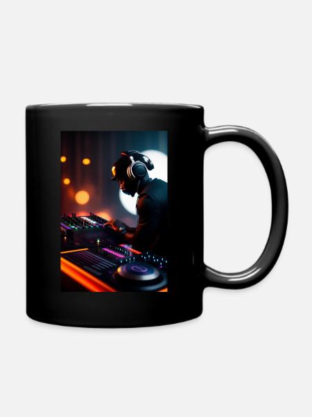 black dj at the party unreal engine Cyberpank - Mug uni - noir