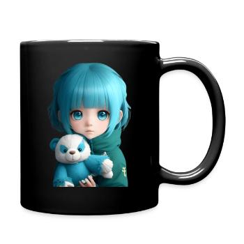 Enfant avec des ours - Mug uni - noir - Droite
