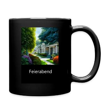 Endlich Feierabend - Tasse einfarbig - Schwarz - Rechts