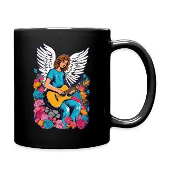 Rocknroller im Himmel - Tasse einfarbig - Schwarz - Rechts