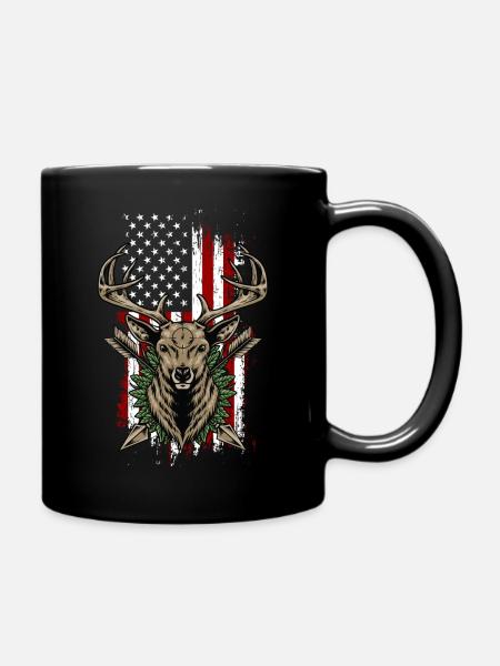 Hunter Distressed Amerikanische Flagge Liebhaber Vintage - Tasse einfarbig - Schwarz