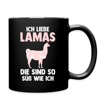 Lama - Tasse einfarbig - Schwarz - Rechts