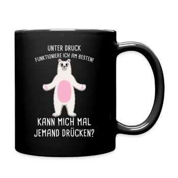 Unter Druck Funktioniere Ich Am Besten Umarmung - Tasse einfarbig - Schwarz - Rechts