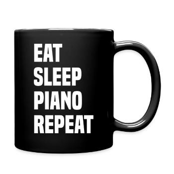 Eat Sleep Piano Repeat - Full Colour Mug - black - Right