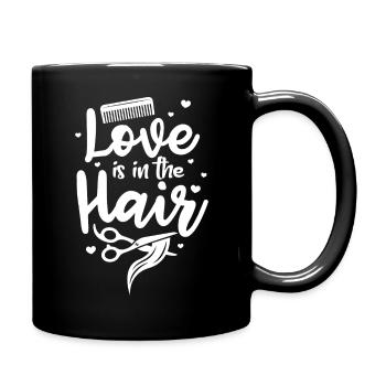 love is in the hair Design for a barber or - Tasse einfarbig - Schwarz - Rechts