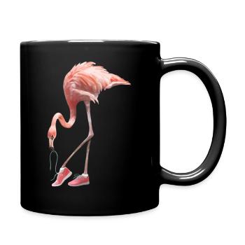 Flamingo und rosa Schuhe - Tasse einfarbig - Schwarz - Rechts