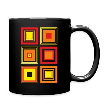 70's Square Retro Vintage 80's Valentine's Day - Full Colour Mug - black - Right