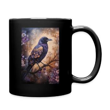 Beau design mystique de corbeau - Mug uni - noir - Droite