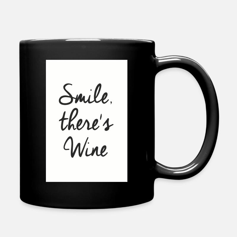 Souriez il y a du vin - Mug uni - noir