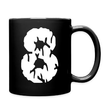8 Zahl Trikot - Tasse einfarbig - Schwarz - Rechts