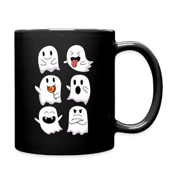 Geister Geisterstunde Spuken Halloween Gespenster - Tasse einfarbig - Schwarz - Rechts