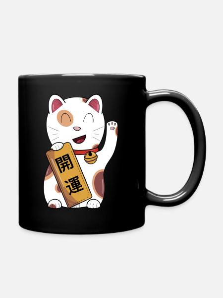 Maneki Neko bonne chance - Mug uni - noir