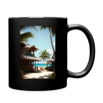 Week-end dans une maison de vacances tropicale - Mug uni - noir - Droite