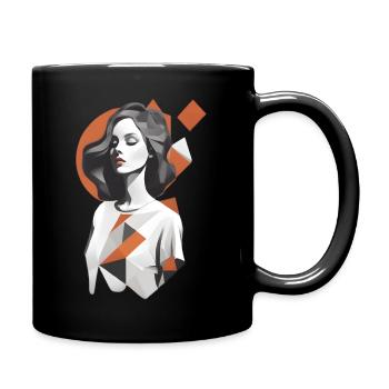 Geometrie Frau Kunst - Tasse einfarbig - Schwarz - Rechts
