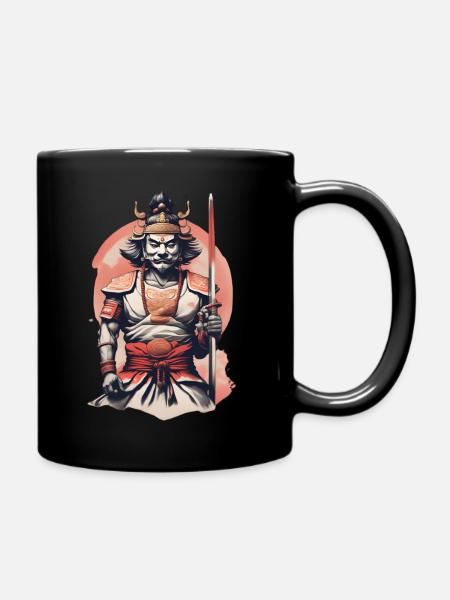 Samuraj art warrior - Full Colour Mug - black
