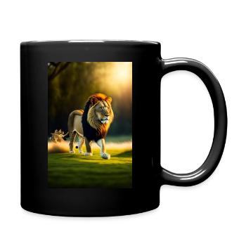 Chasing Lion - Full Colour Mug - black - Right
