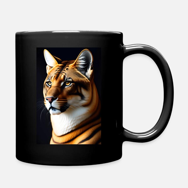 Furry Big cat - Full Colour Mug - black