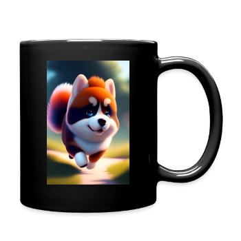 A cute doggy BOY IN PIXAR STYLE running - Full Colour Mug - black - Right