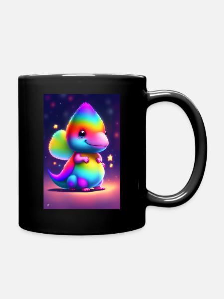 CUTE CARTOON dinosaure moelleux - Mug uni - noir