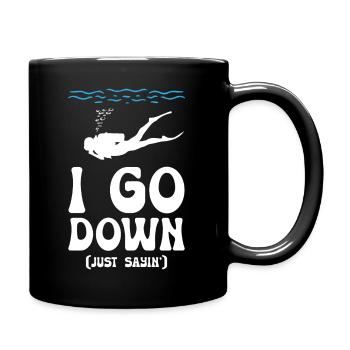 Je descends Funny Diving - Mug uni - noir - Droite