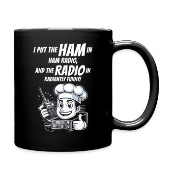 Radiantly Funny Amateur Ham Radio Operator Chef - Full Colour Mug - black - Right
