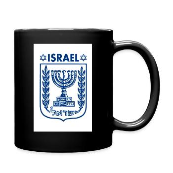 Israel logo Wappen - Tasse einfarbig - Schwarz - Rechts
