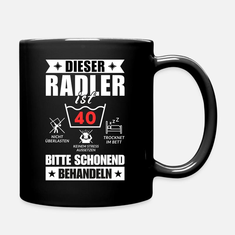 Dieser Radler ist 40. Schonend behandeln - Tasse einfarbig - Schwarz