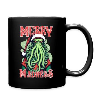 Cthulhu Santa's Merry Madness Gaze - Lovecraft - Full Colour Mug - black - Right