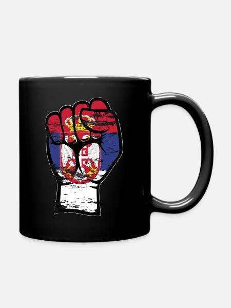 Serbien Flagge Faust used - Tasse einfarbig - Schwarz