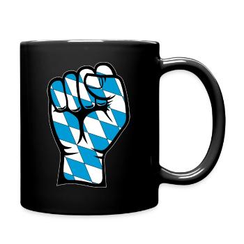 Bayern Flagge Faust - Tasse einfarbig - Schwarz - Rechts