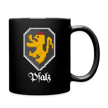 Pfalzlöwe Pfälzer Löwe Wappen Pfalz Pixelart - Tasse einfarbig - Schwarz - Rechts