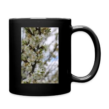 Blühender Baum (Pflaumenbaum) - Tasse einfarbig - Schwarz - Rechts