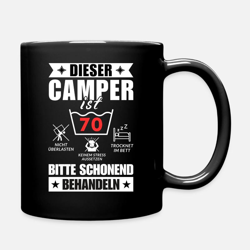 Dieser Camper ist 70. Schonend behandeln - Tasse einfarbig - Schwarz
