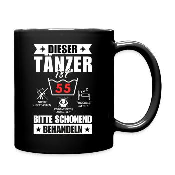 Dieser Tänzer ist 55. Schonend behandeln - Tasse einfarbig - Schwarz - Rechts