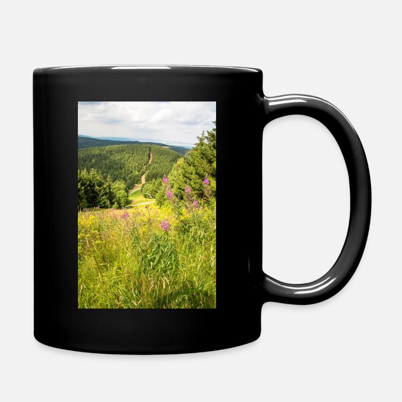 Forest path in the valley - Full Colour Mug - black