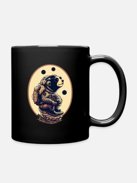 Space Bear - Full Colour Mug - black