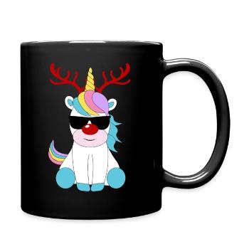 Rudolf das Einhorn - Tasse einfarbig - Schwarz - Rechts
