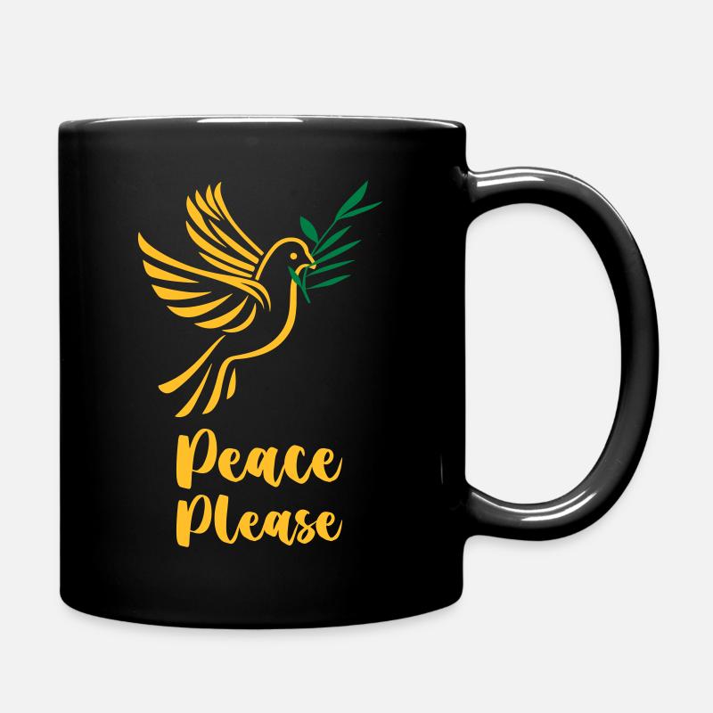 Friedenstaube Friedenszitat - Tasse einfarbig - Schwarz