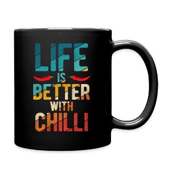 La vie est meilleure avec le piment, le pepperoni, le jalapeño, l’épinette - Mug uni - noir - Droite