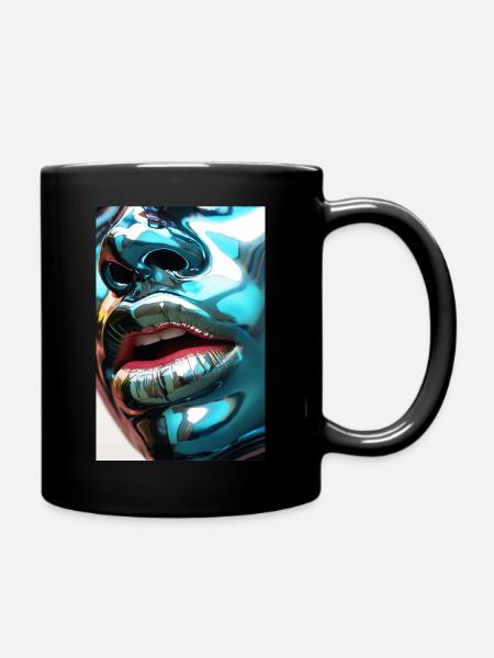 Metal Art - Kissing Wall - petrol - Tasse einfarbig - Schwarz