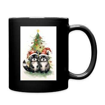Ratons laveurs de Noël - Mug uni - noir - Droite