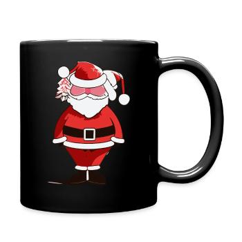 Crazy Weihnachtsmann - Tasse einfarbig - Schwarz - Rechts