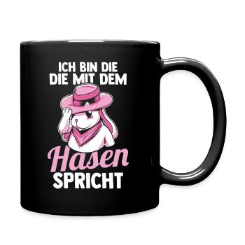 Kaninchen Hase - Tasse einfarbig - Schwarz - Rechts