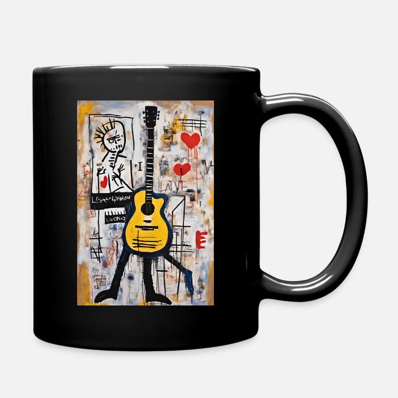 "Visual Chords – Music Design T-Shirt" - Full Colour Mug - black