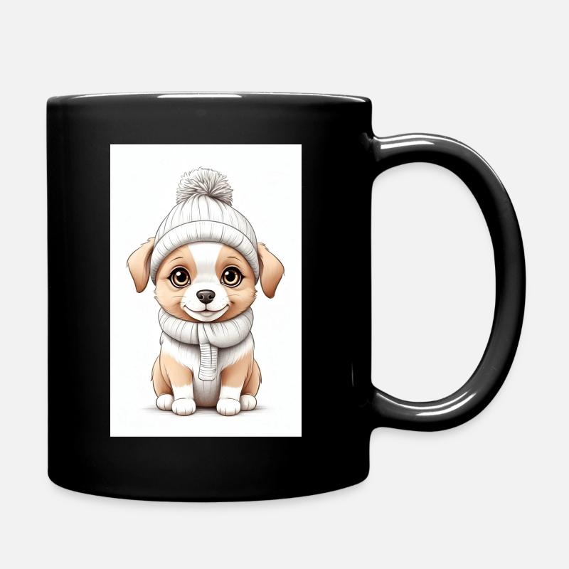 Niedlicher Hund - Tasse einfarbig - Schwarz