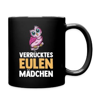 Eulen - Tasse einfarbig - Schwarz - Rechts