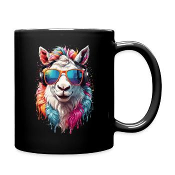 Horse Cool Pony Colorful Sunglasses Rainbow - Full Colour Mug - black - Right