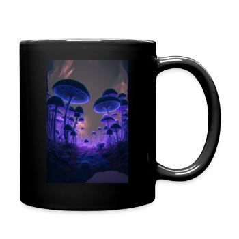 Tief im Pilzwald - Tasse einfarbig - Schwarz - Rechts